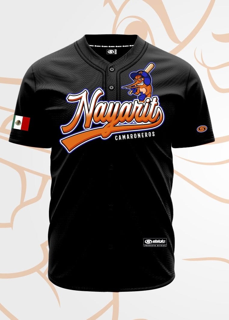 BLACK) Camaroneros De Nayarit Jersey – BeisbolMXShop