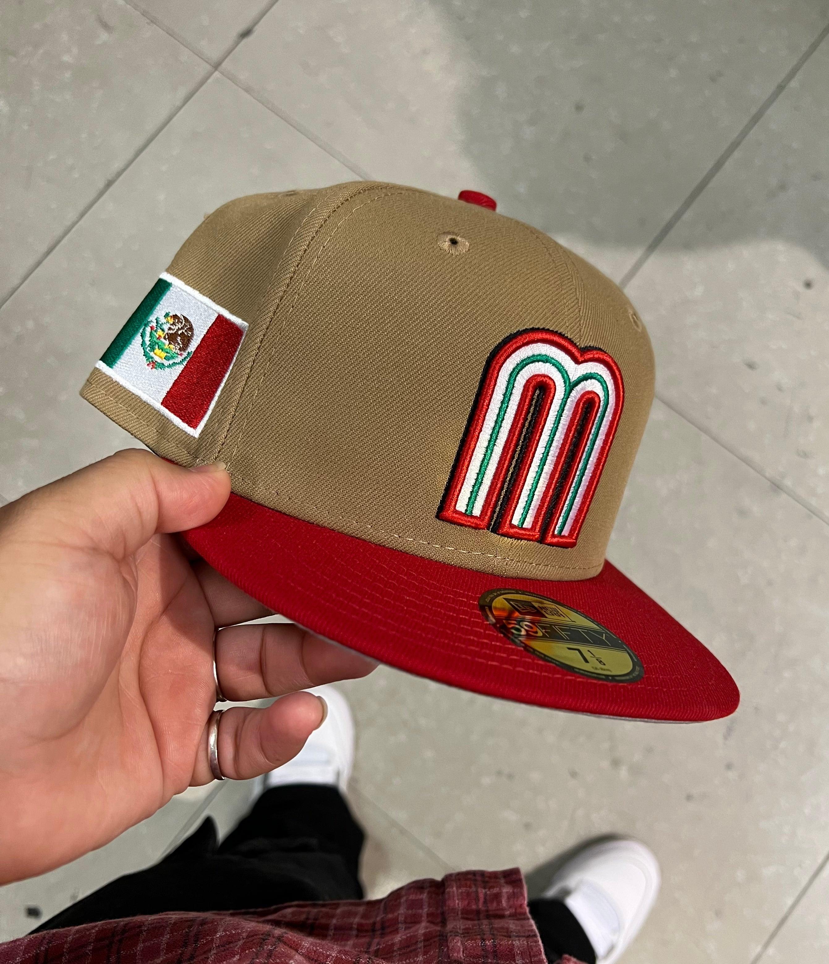 Khaki/red mexico hat New Era Fitted Hat