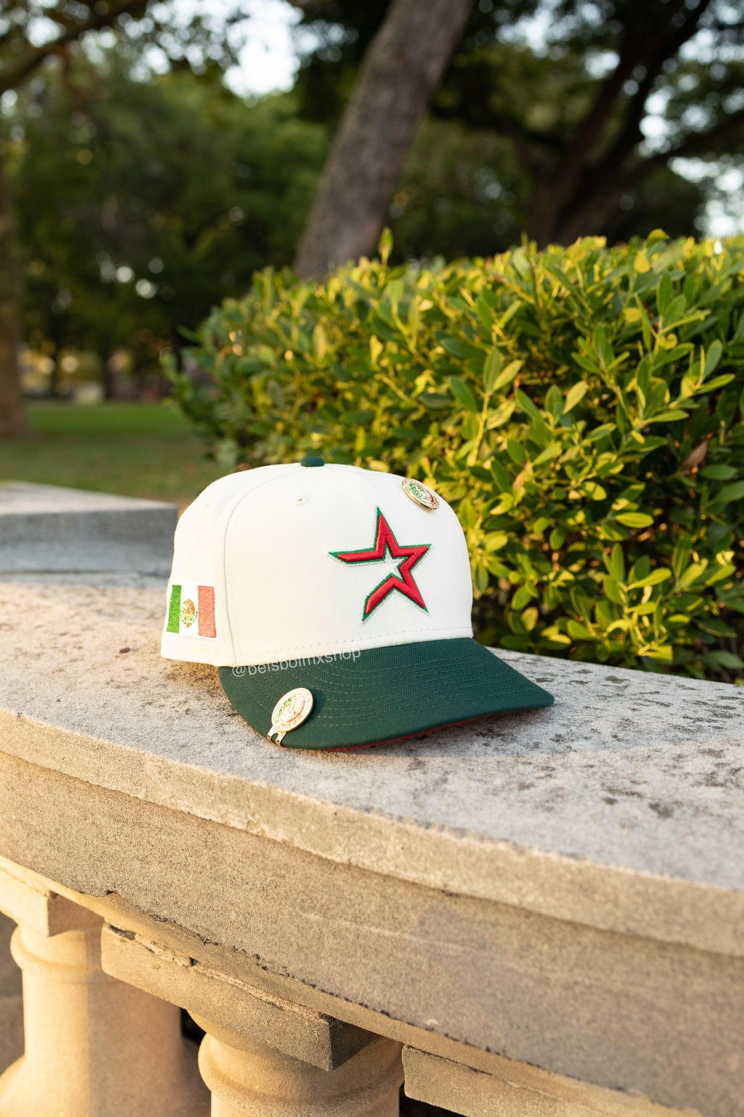 Mexico flag Houston astros new era fitted with 1 exclusive pin - BeisbolMXShop