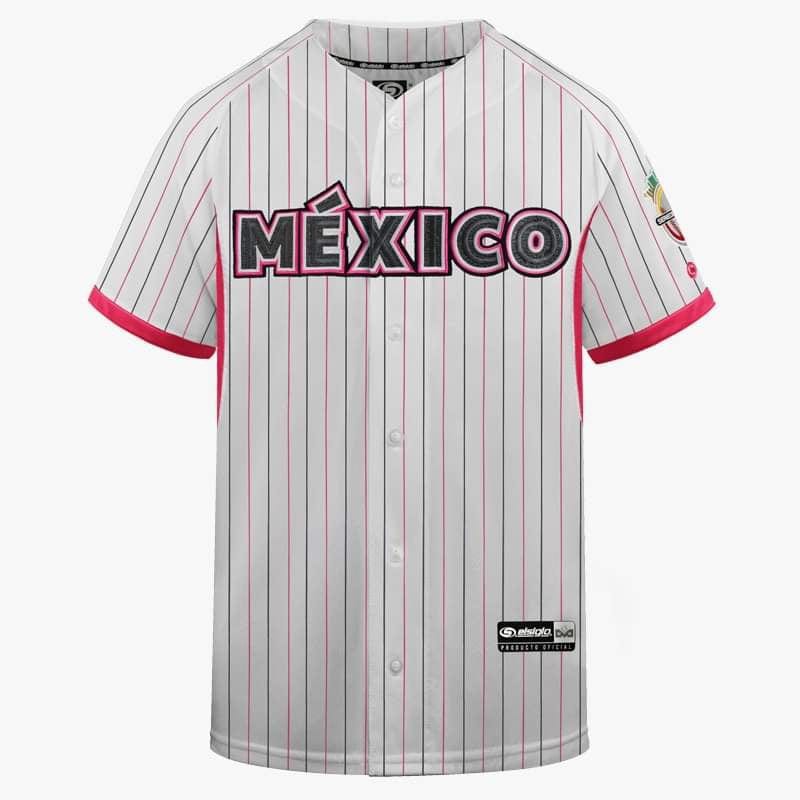 2024 serie de caribe Mexico jersey (pink stripes) - BeisbolMXShop