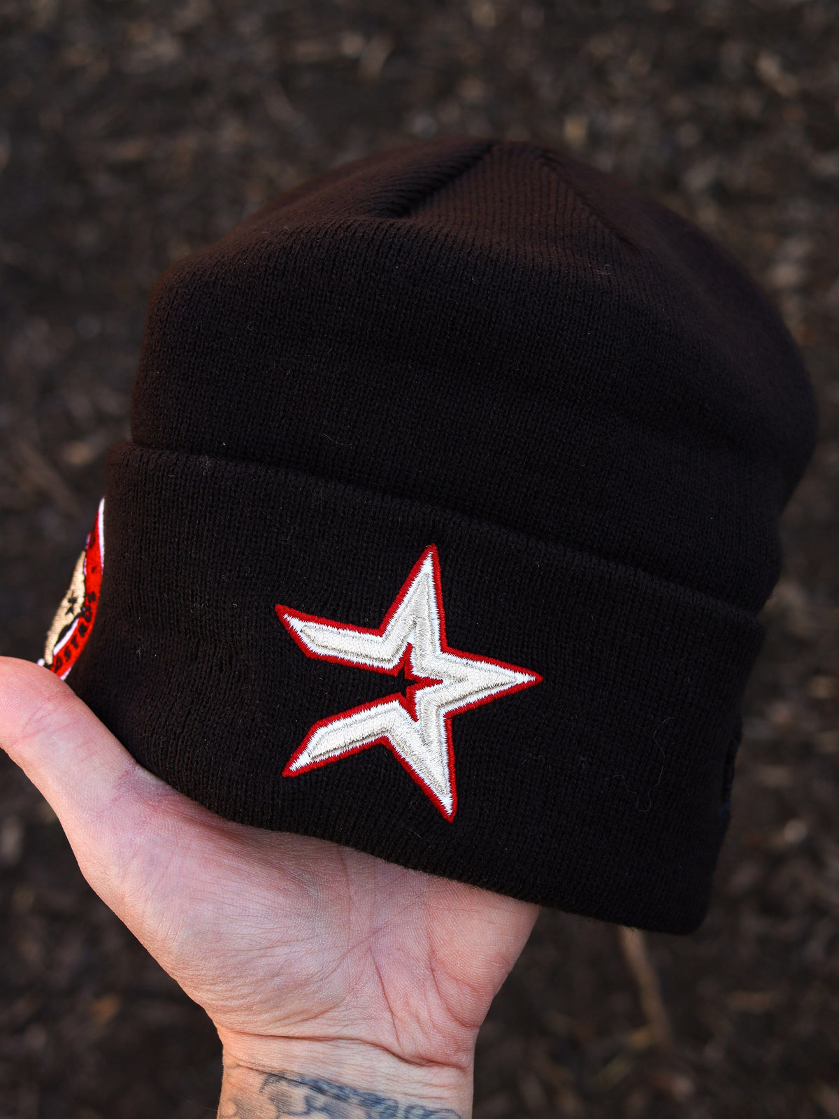 Astros (black beanie) (40 year patch)