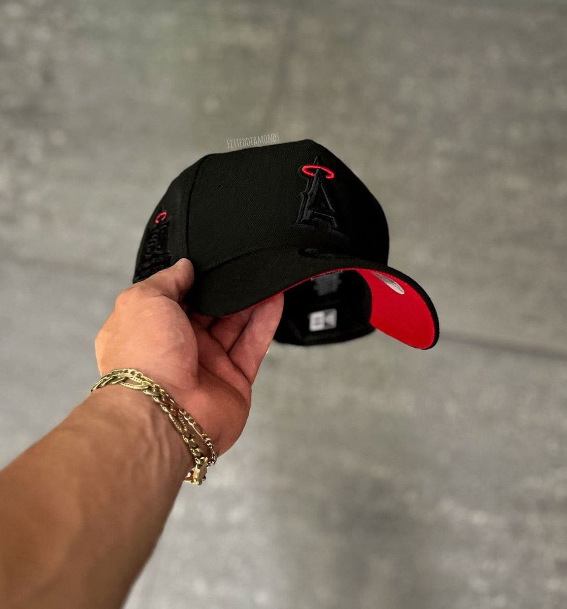 50 year Patch black/red Angels - BeisbolMXShop