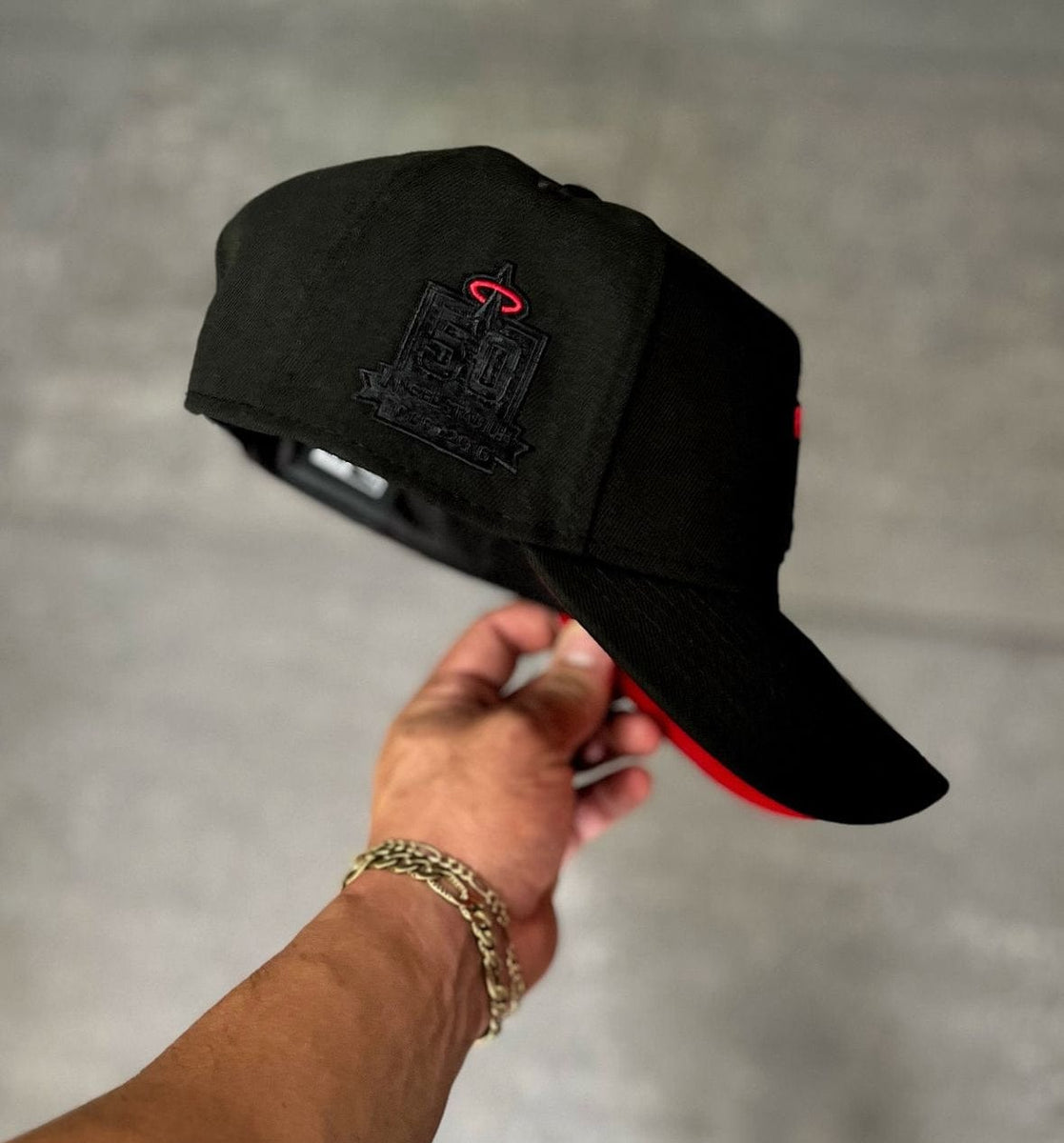 50 year Patch black/red Angels - BeisbolMXShop