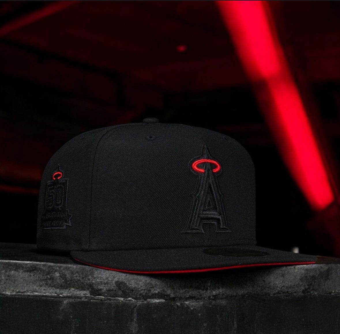 50 year Patch black/red Angels - BeisbolMXShop