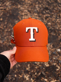 Texas Rangers orange campfire hat