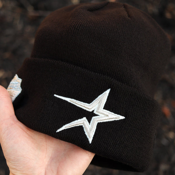Astros (black beanie) (astrodome patch)