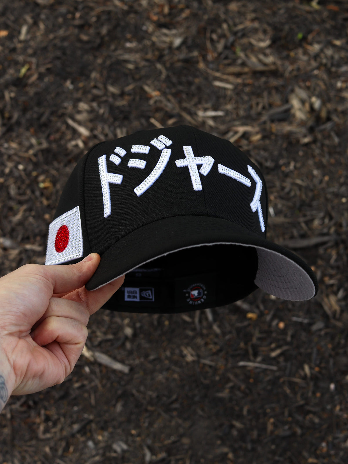 Rhinestones (Black) kanji dodgers