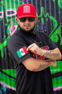 (Black) (RED LETTERS) mexico Jersey - BeisbolMXShop