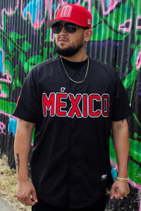(Black) (RED LETTERS) mexico Jersey - BeisbolMXShop