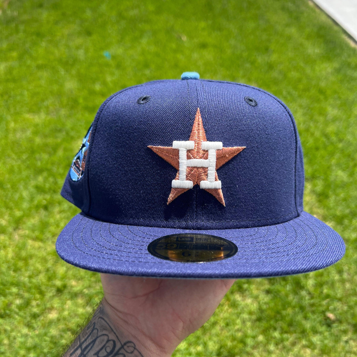 Astros blue/baby blue New Era Fitted Hat - BeisbolMXShop