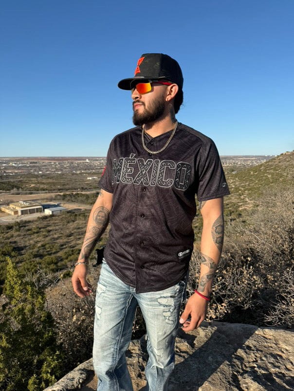 (BLACK) Aztec Mexico Jersey - BeisbolMXShop