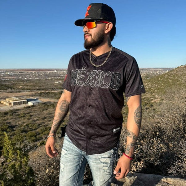 (BLACK) Aztec Mexico Jersey - BeisbolMXShop