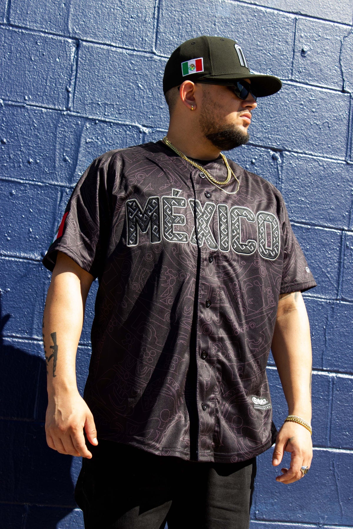 (BLACK) Aztec Mexico Jersey - BeisbolMXShop