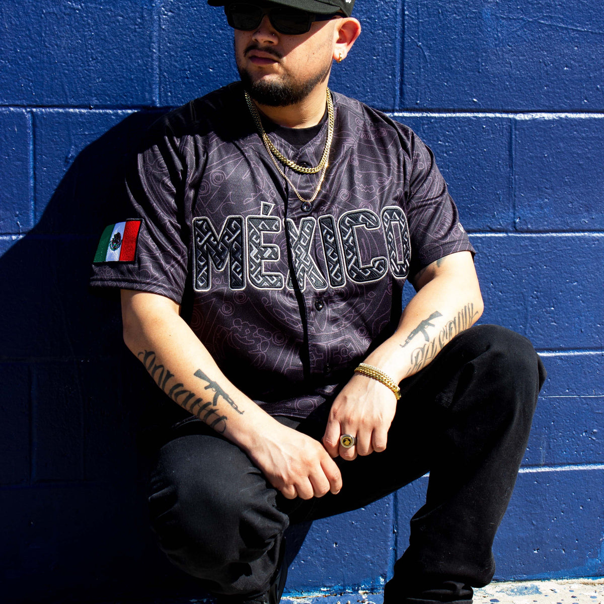 (BLACK) Aztec Mexico Jersey - BeisbolMXShop