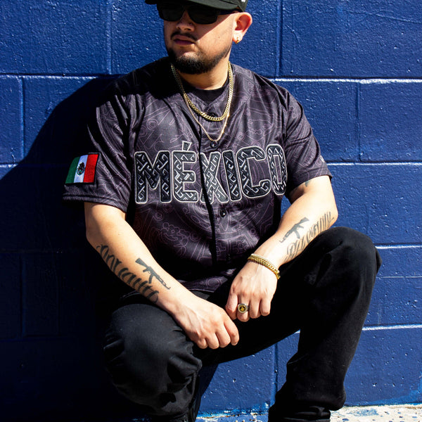 (BLACK) Aztec Mexico Jersey - BeisbolMXShop