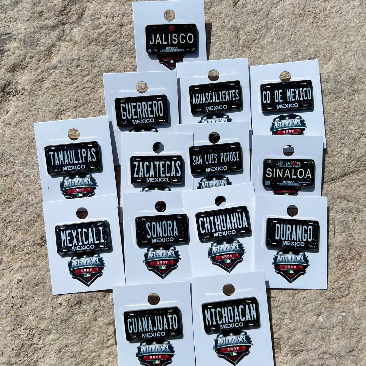 Black Mexico License Plate BMX Pins - BeisbolMXShop