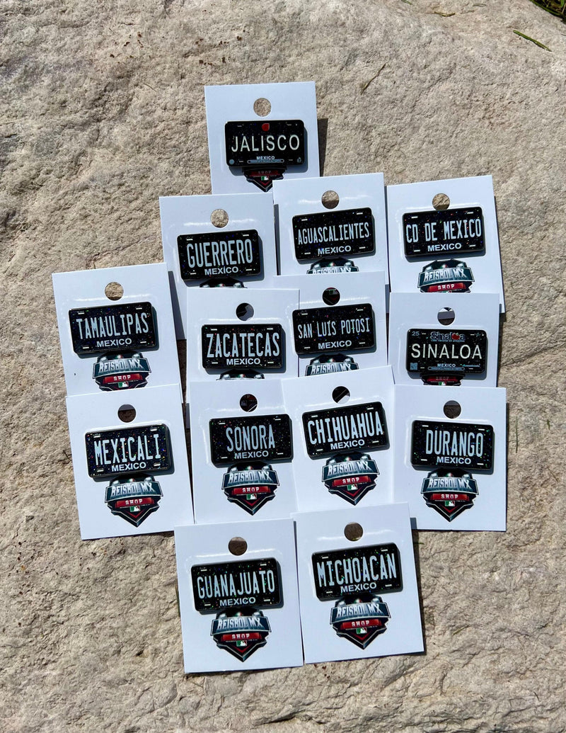 Black Mexico License Plate BMX Pins