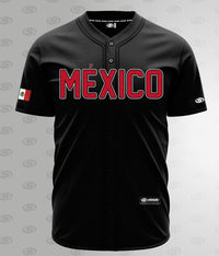 (Black) (RED LETTERS) mexico Jersey - BeisbolMXShop