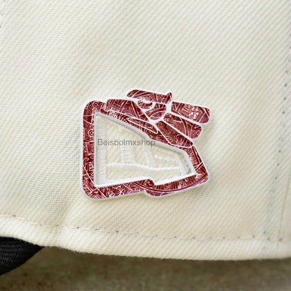 Echo en mexico burgendy/White NE FLAG - PIN - BeisbolMXShop