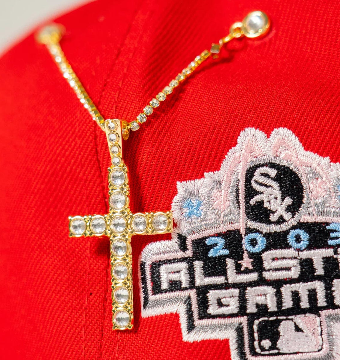 Gold Big rocks cross chain - BeisbolMXShop