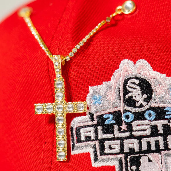 Gold Big rocks cross chain - BeisbolMXShop