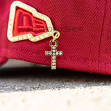 Gold NE cross pin - BeisbolMXShop