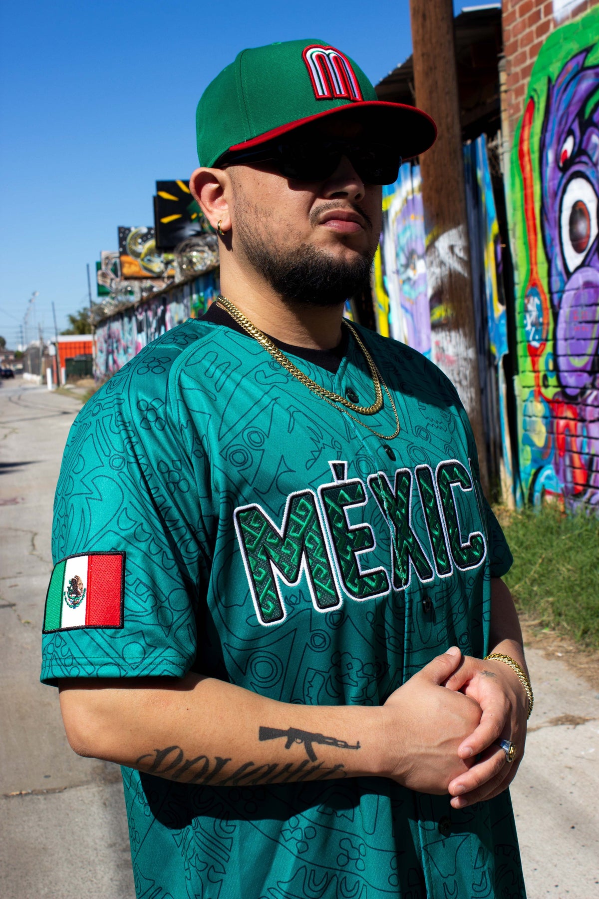 (Green) Aztec México Jersey - BeisbolMXShop