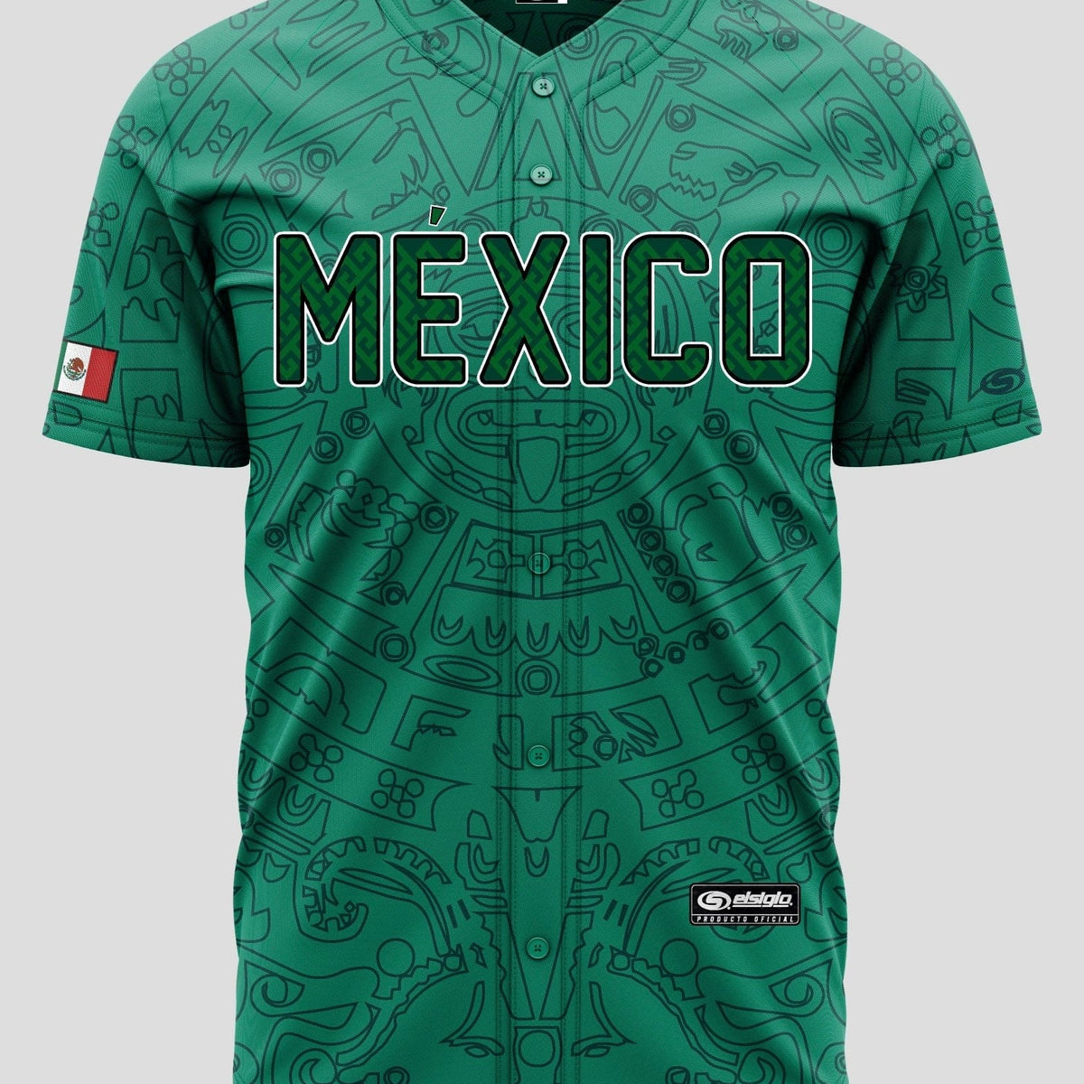 (Green) Aztec México Jersey - BeisbolMXShop