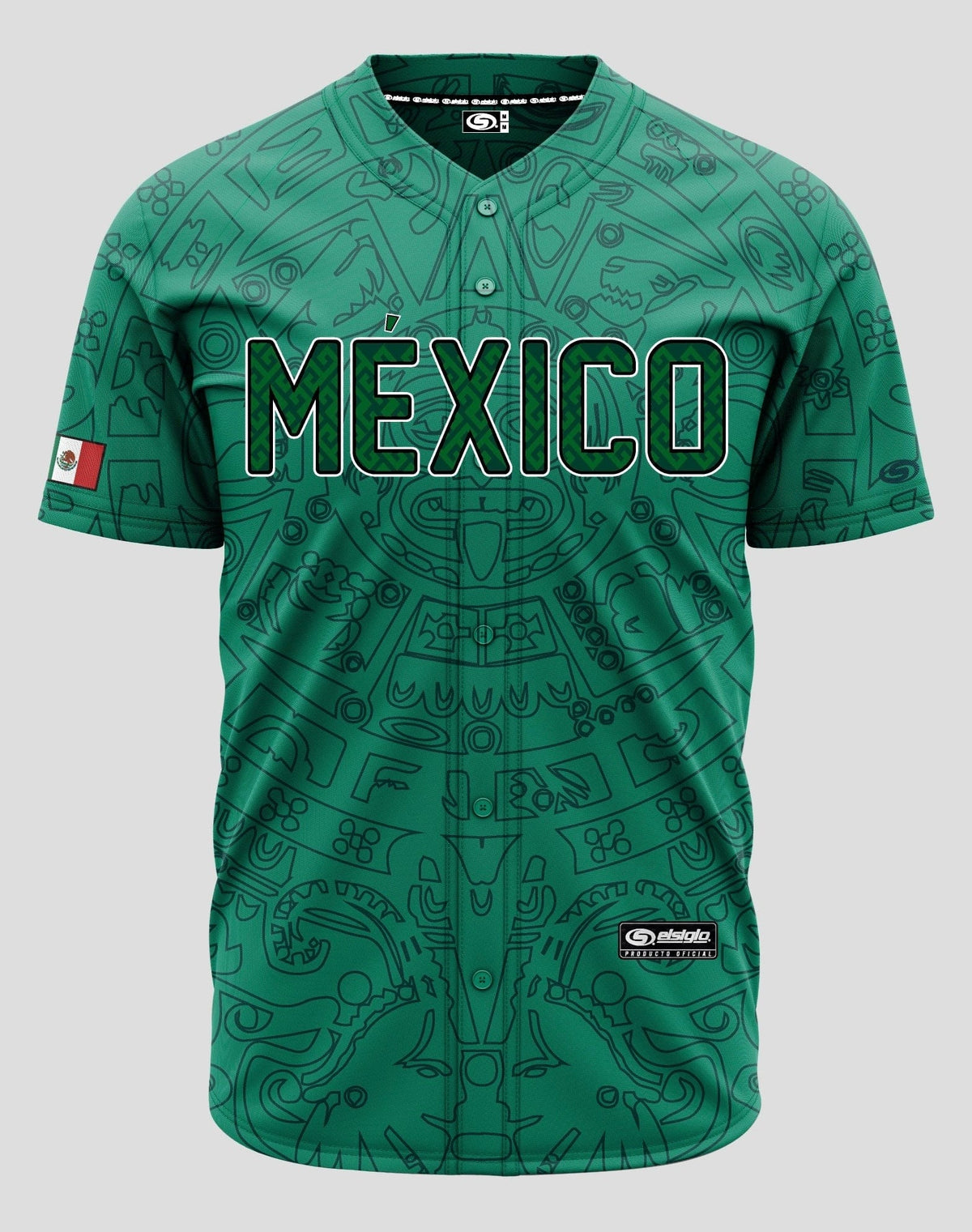 (Green) Aztec México Jersey - BeisbolMXShop