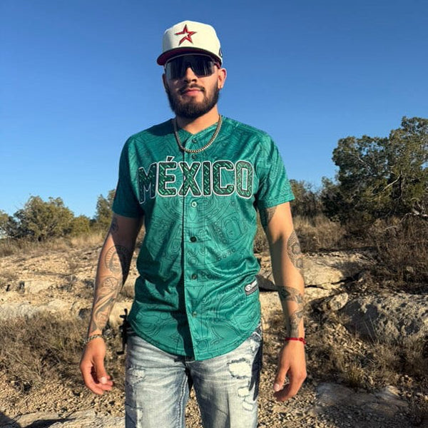 (Green) Aztec México Jersey - BeisbolMXShop