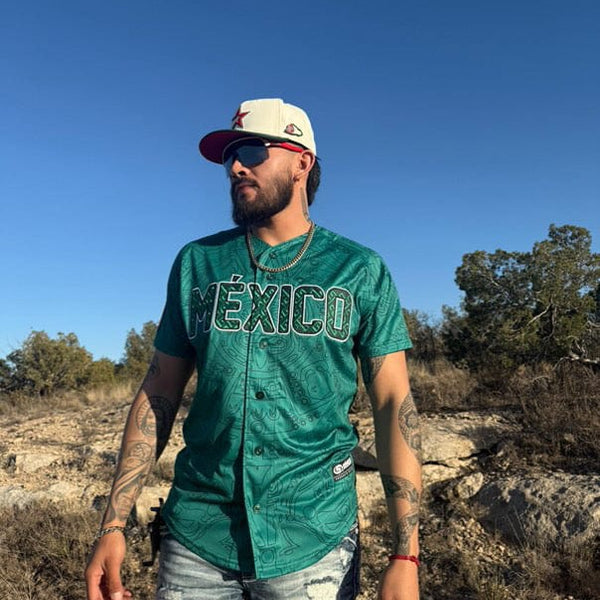 (Green) Aztec México Jersey - BeisbolMXShop