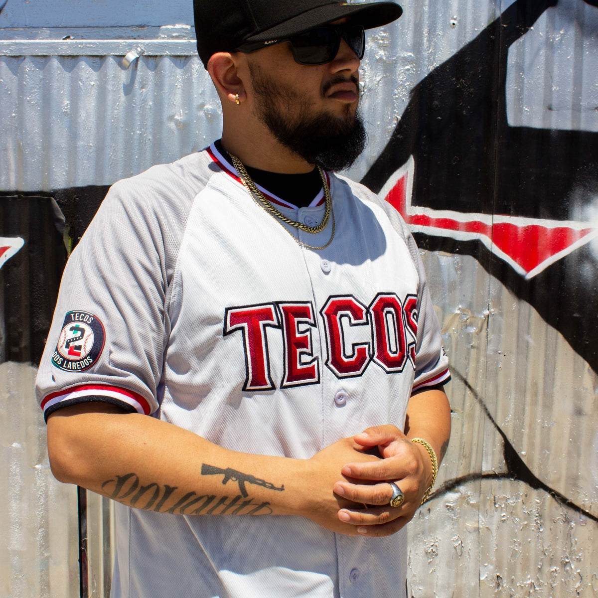 (Grey/white) Tecos de Los dos Laredo - BeisbolMXShop