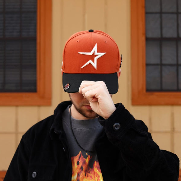 Houston astros Rusted Rich Orange hat (GLOW IN THE DARK) - BeisbolMXShop
