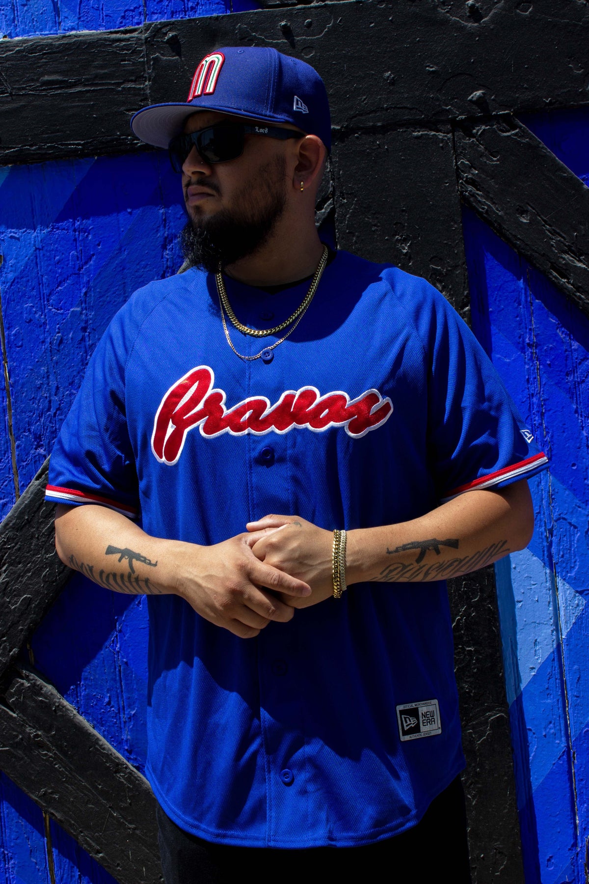 (majestic blue) bravos de Leon - BeisbolMXShop