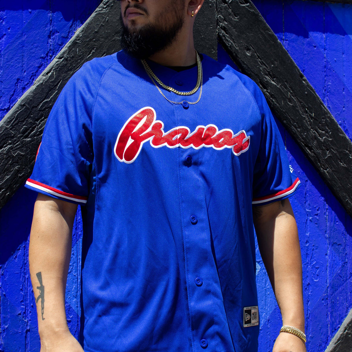 (majestic blue) bravos de Leon - BeisbolMXShop