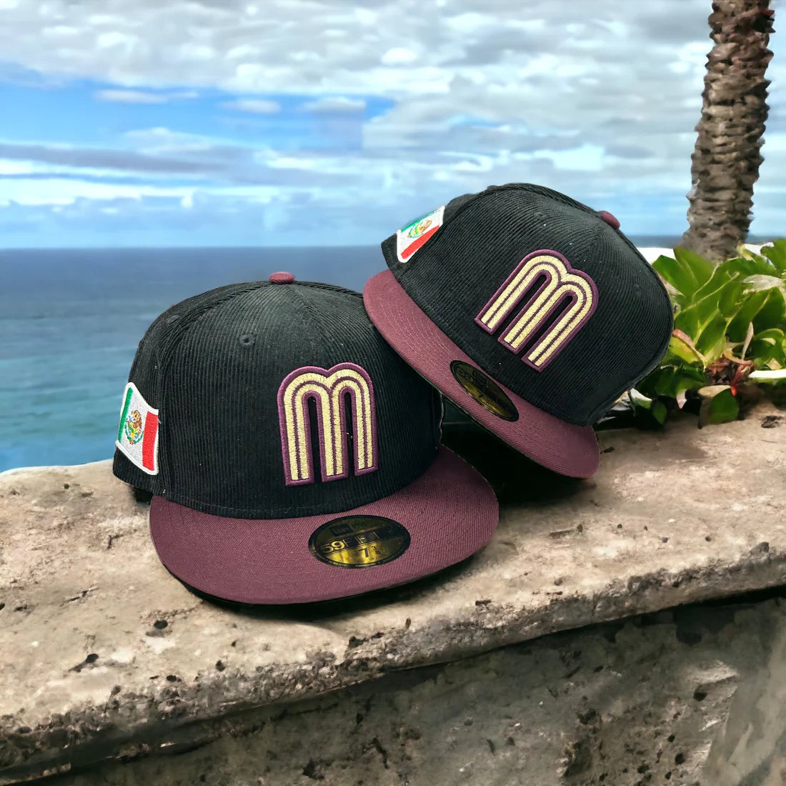 Mexico Burgundy/Black New Era Fitted Hat - BeisbolMXShop