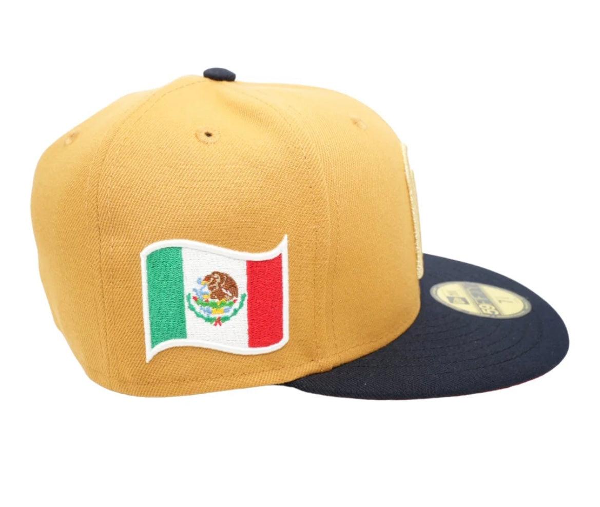 Navy blue/Khaki mexico hat New Era Fitted Hat - BeisbolMXShop