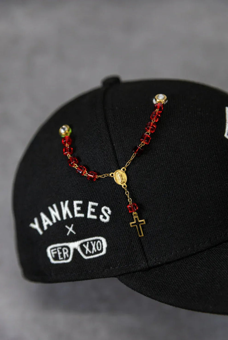 Red rosary pin