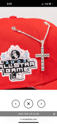 Silver Big rocks cross chain - BeisbolMXShop