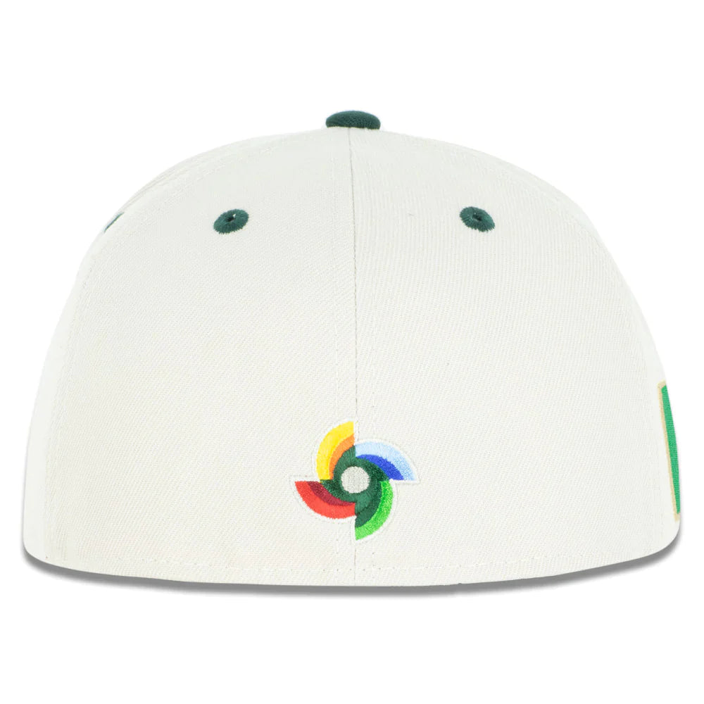 Stone/Green Mexico script New Era Fitted Hat - BeisbolMXShop