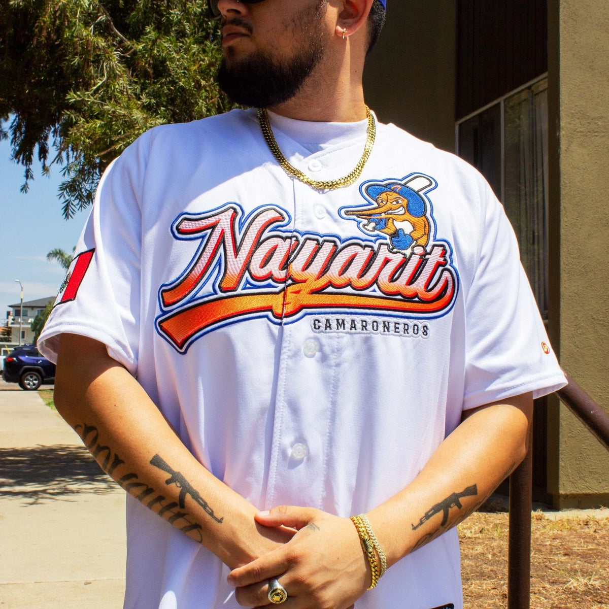 ((WHITE)) Camaroneros De Nayarit Jersey - BeisbolMXShop