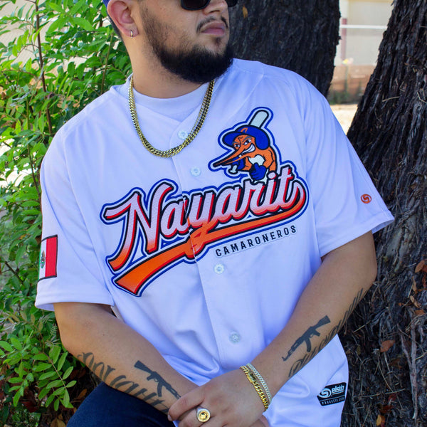 ((WHITE)) Camaroneros De Nayarit Jersey - BeisbolMXShop