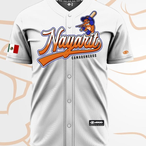 ((WHITE)) Camaroneros De Nayarit Jersey - BeisbolMXShop