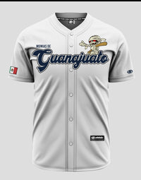 (White/Navy blue letters) Momias De GUANAJUATO Jersey - BeisbolMXShop