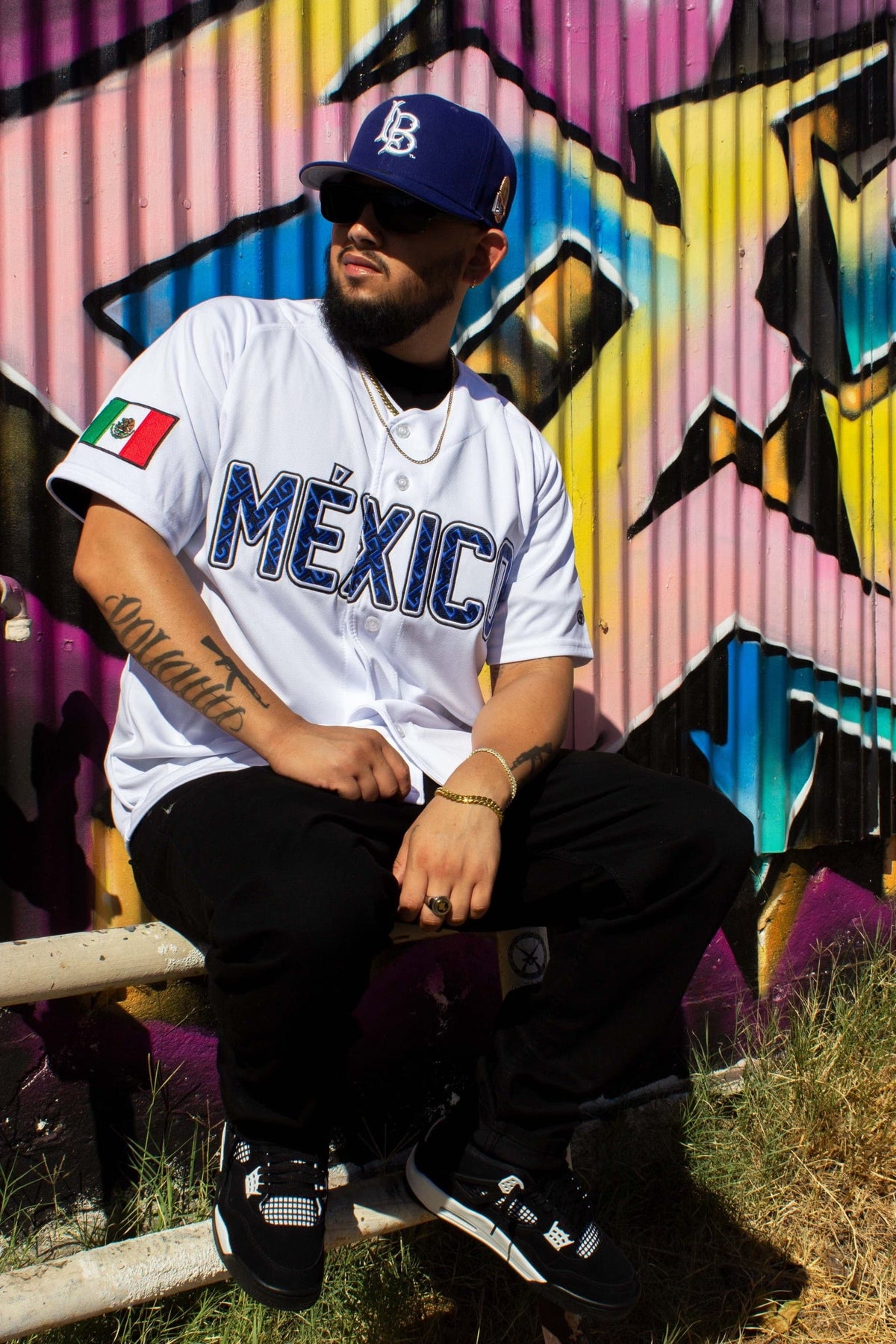 (White/Navy blue) Mexico Jersey - BeisbolMXShop