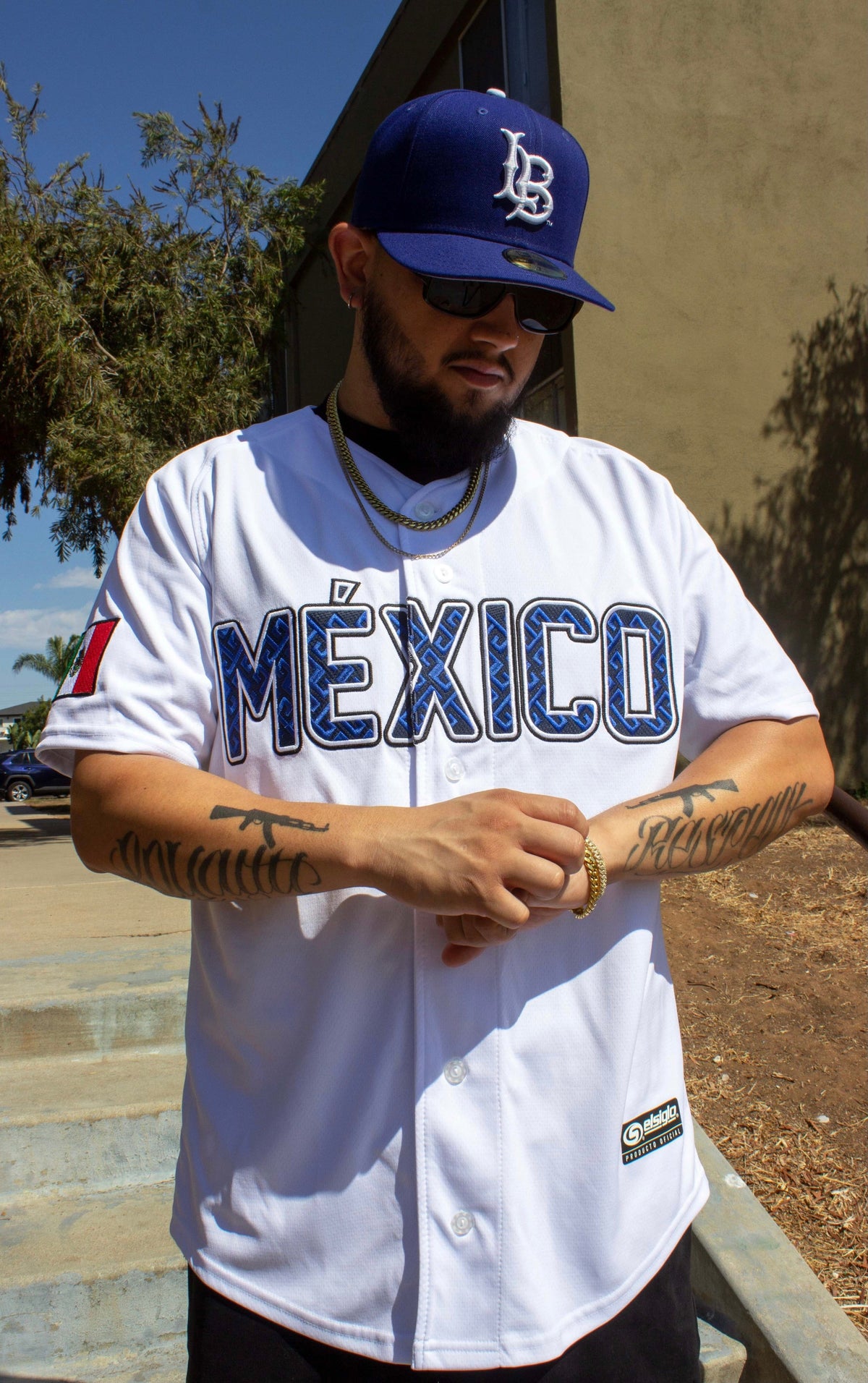 (White/Navy blue) Mexico Jersey - BeisbolMXShop