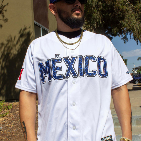 (White/Navy blue) Mexico Jersey - BeisbolMXShop