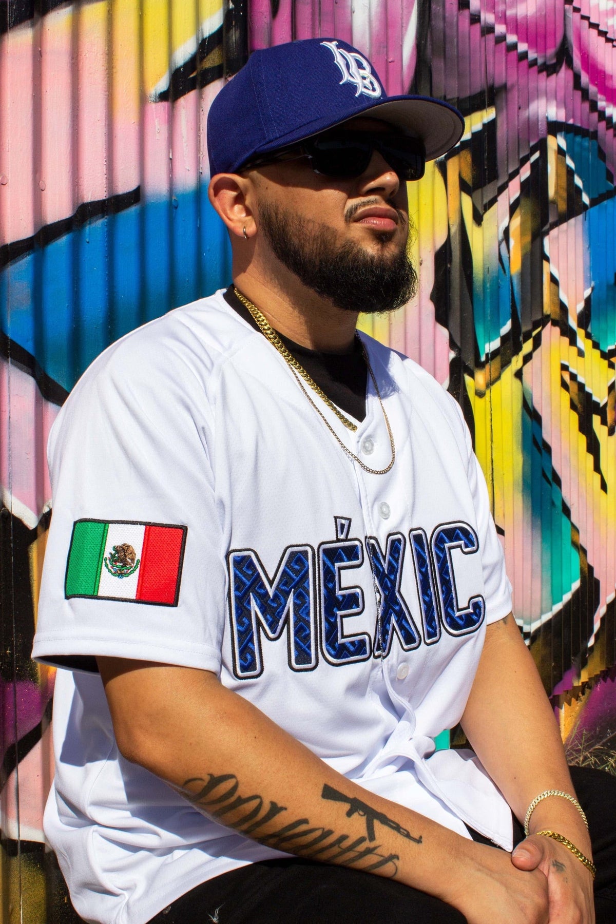 (White/Navy blue) Mexico Jersey - BeisbolMXShop
