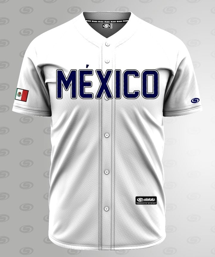 (White/Navy blue) Mexico Jersey - BeisbolMXShop
