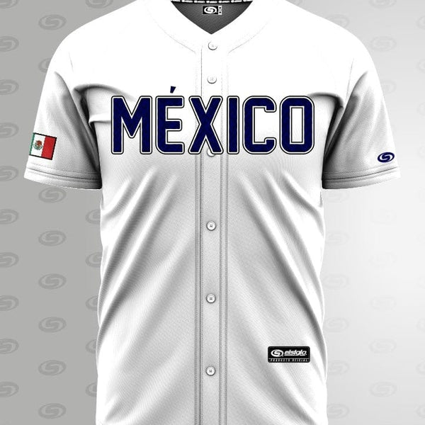 (White/Navy blue) Mexico Jersey - BeisbolMXShop
